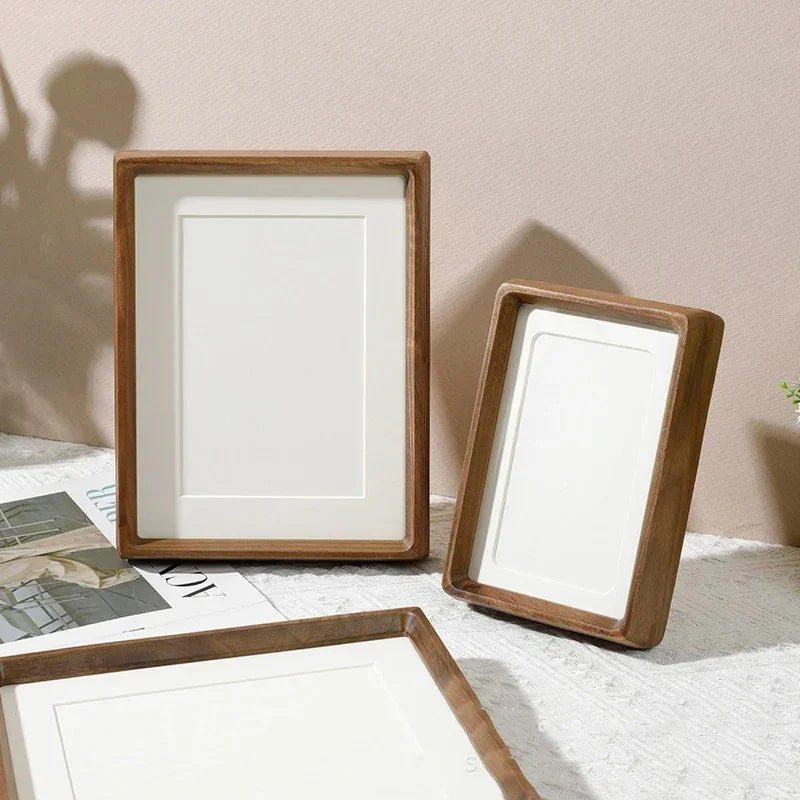 Cadre photo en bois massif aux coins arrondis