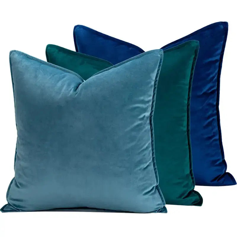 Housse de coussin en velours à bordure flanelle