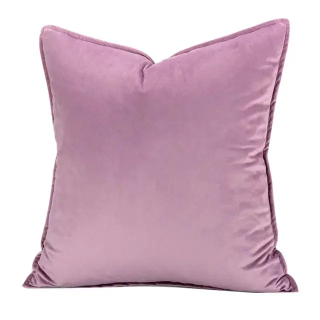Housse de coussin en velours à bordure flanelle