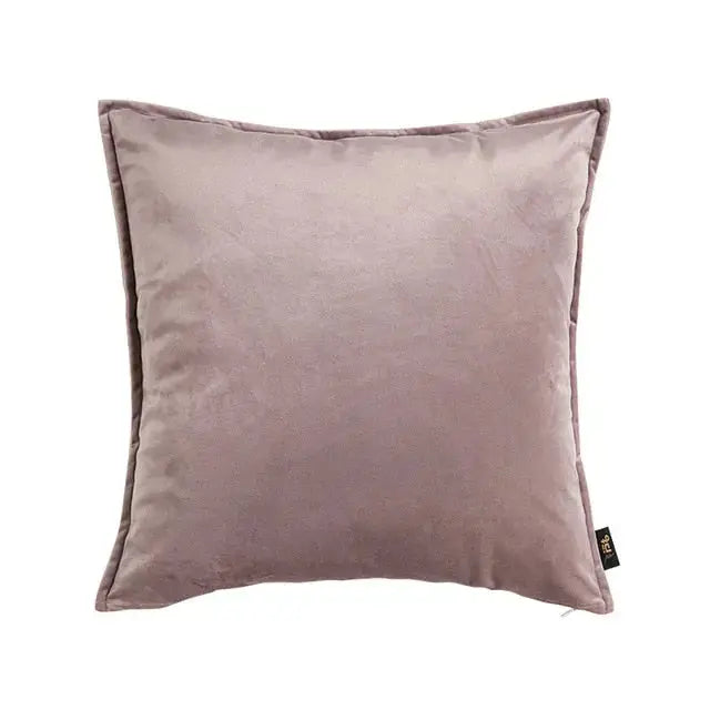 Housse de coussin en velours à bordure flanelle