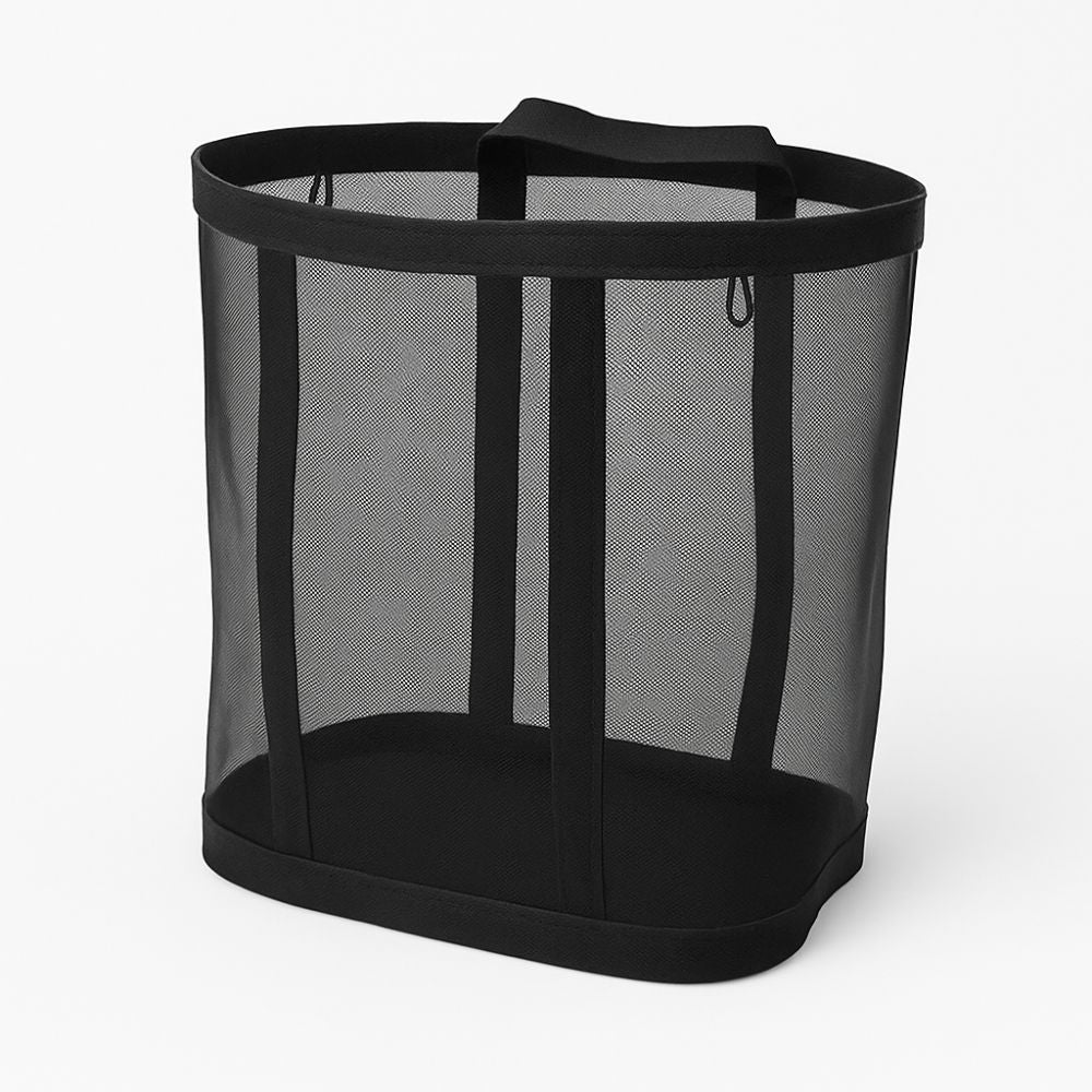 Panier à Linge Pliable en Maille – Black