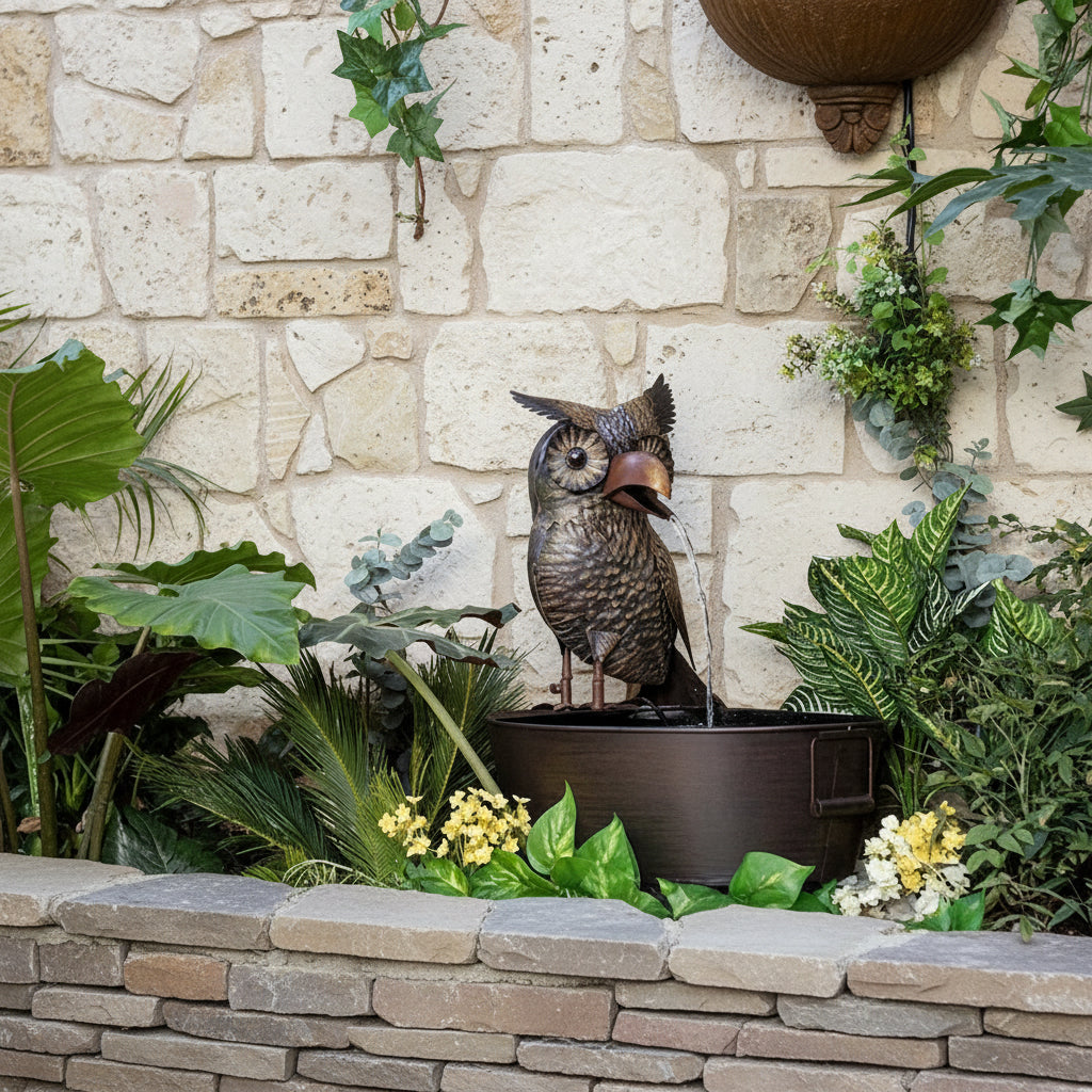 Fontaine à Eau Animale en Polyrésine | Élément Décoratif Unique pour un Jardin Apaisant 2