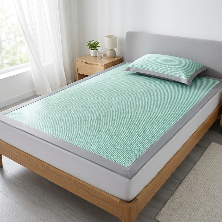 Ice Silk Fibre Mattress Protector with Pillowcases