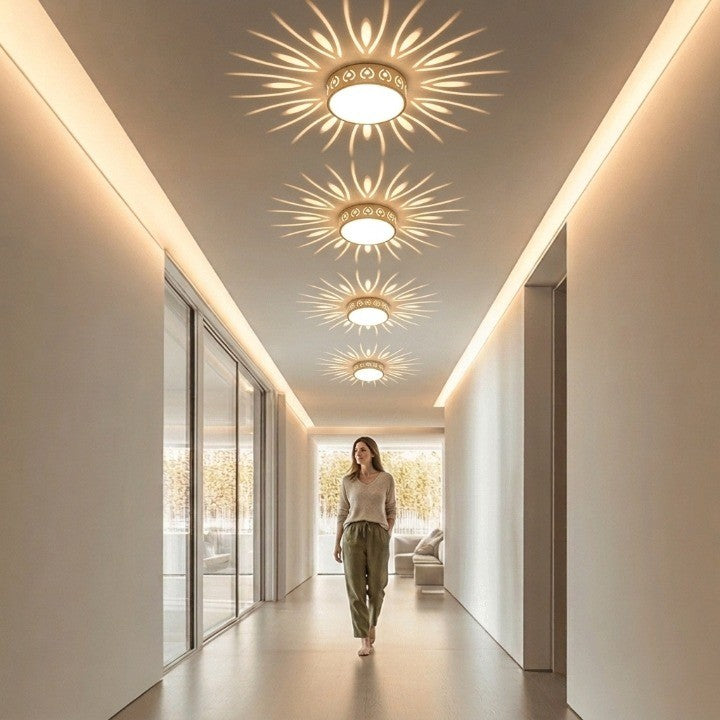 Crystal Acrylic LED Ceiling Light, Ray Pattern