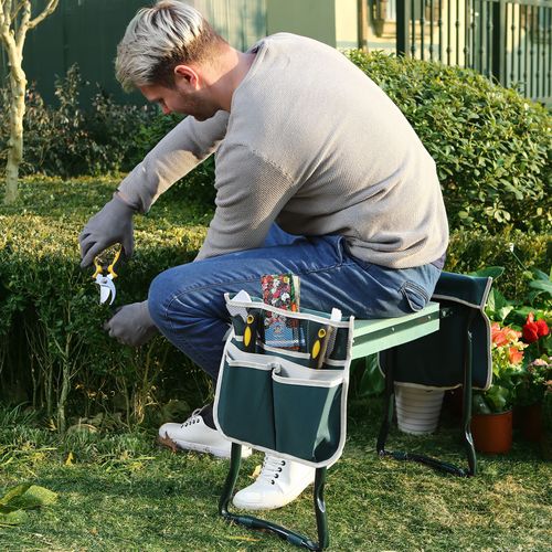 Genouillère et Banc de Jardin Pliables en Acier | Outil Ergonomique pour un Confort Optimal au Jardin 2