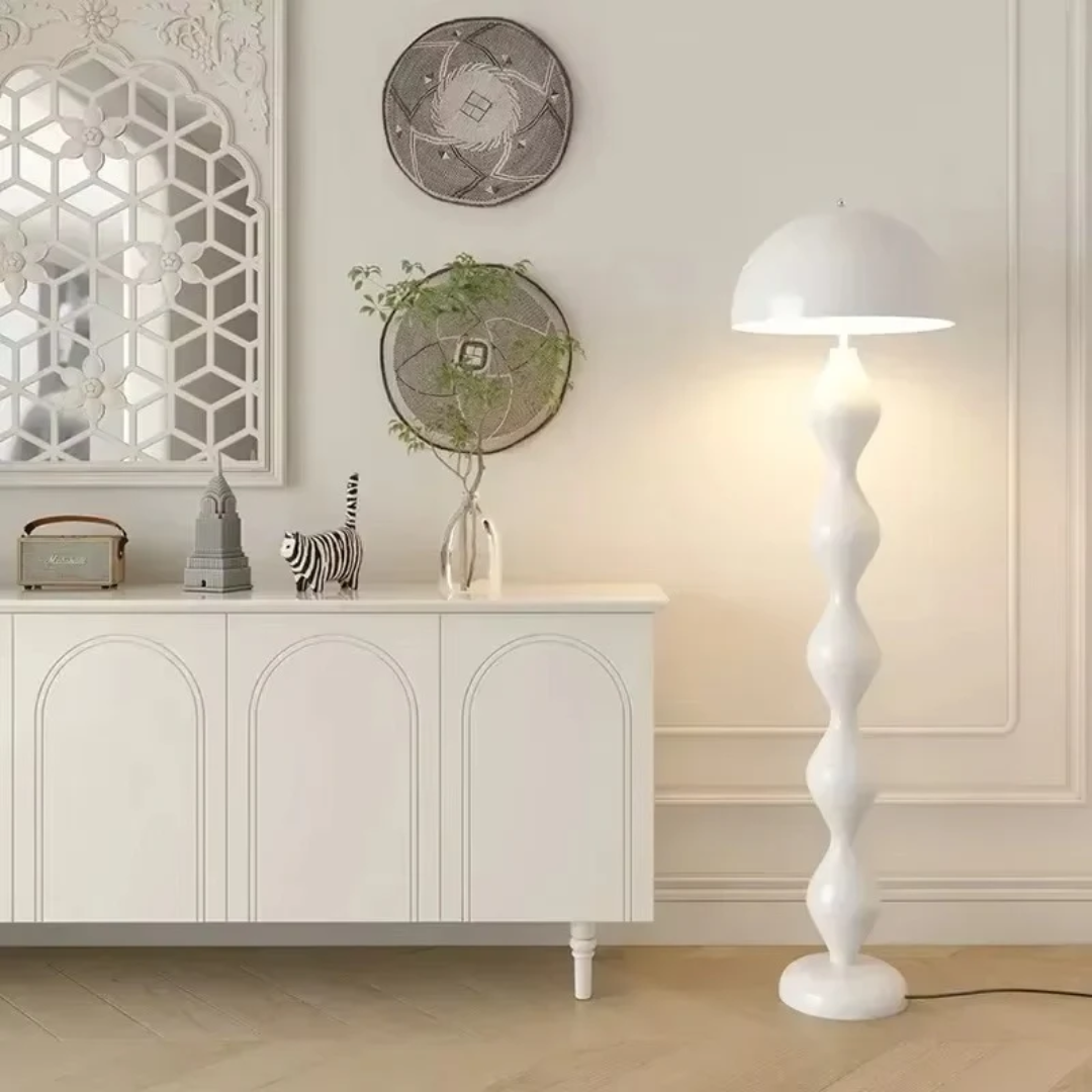 Glossy Black Metal Floor Lamp - Art Deco Inspired Design 2