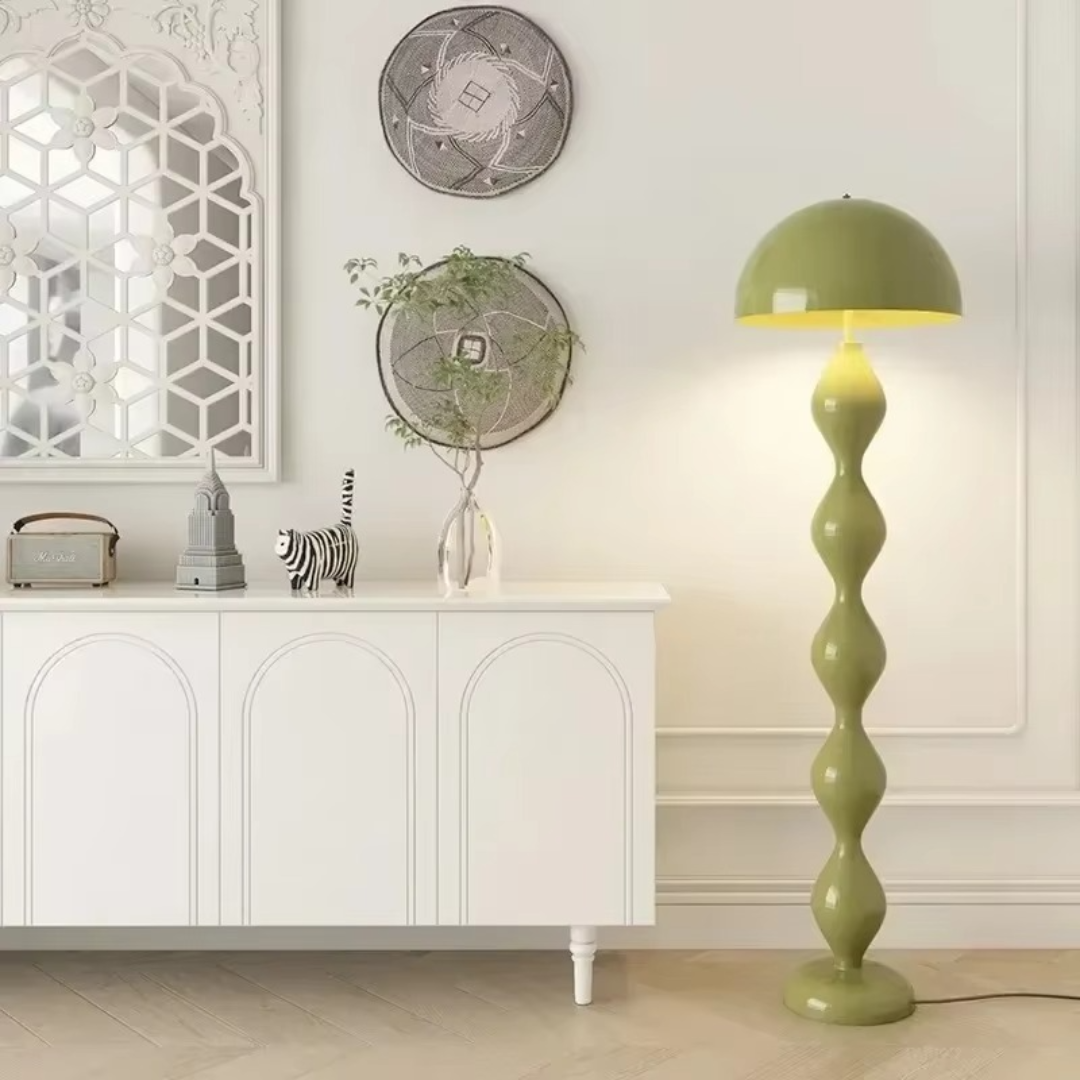 Glossy Black Metal Floor Lamp - Art Deco Inspired Design 3