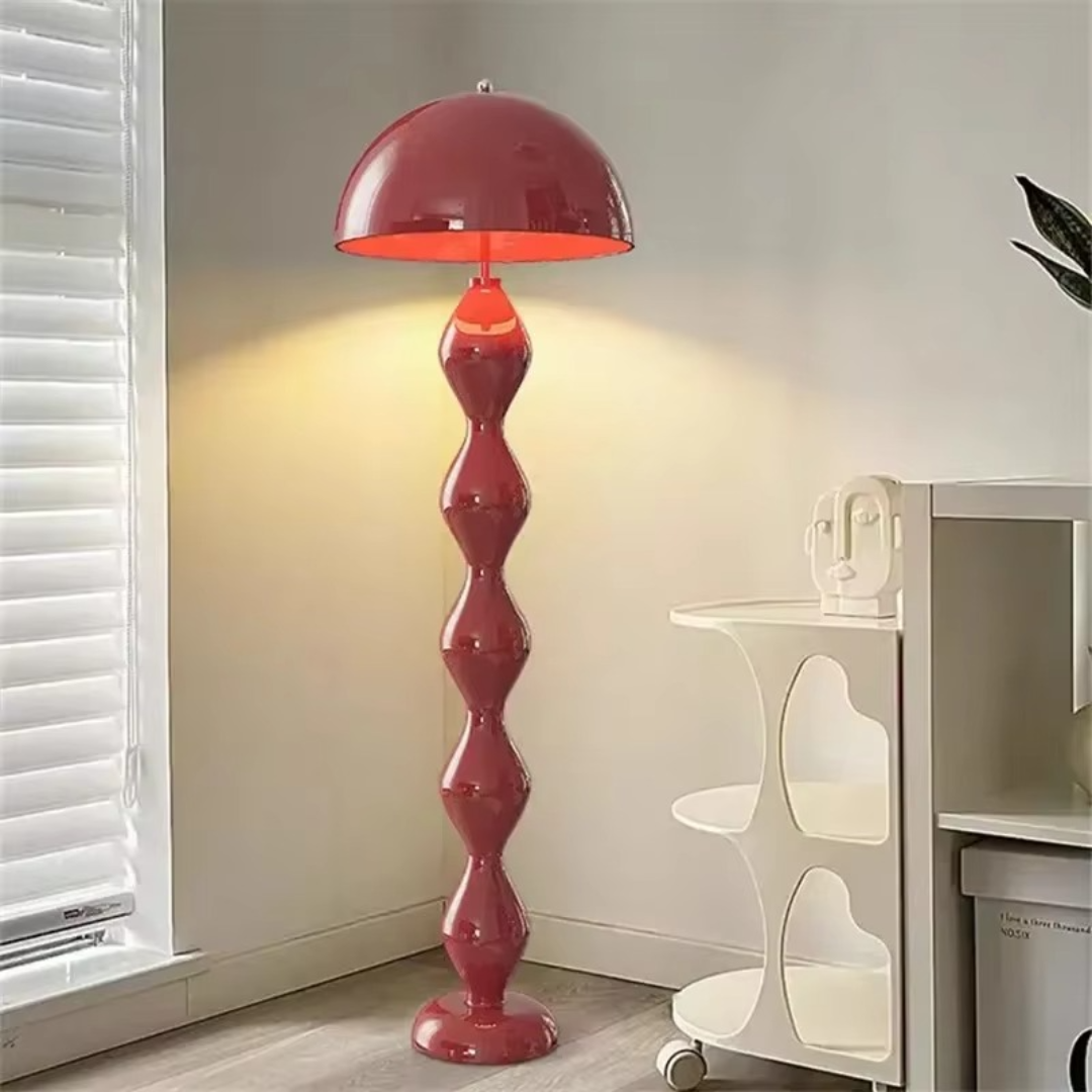 Glossy Black Metal Floor Lamp - Art Deco Inspired Design 5