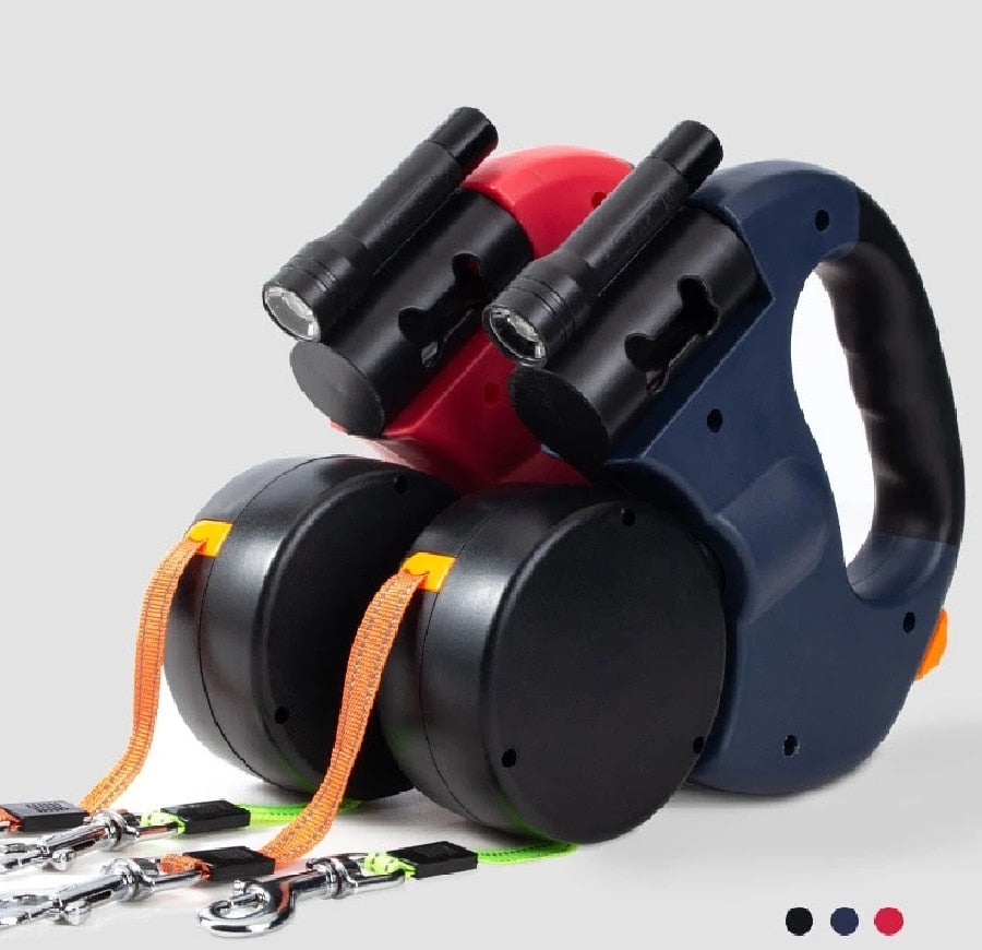 Doublelead Laisse Rétractable Double pour Chiens