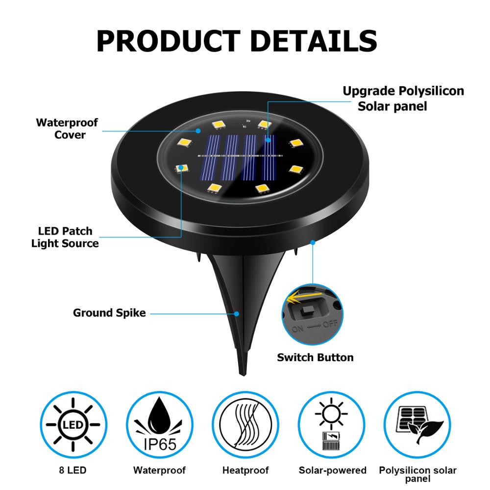 Lampes de Jardin Solaires LED - Édition Noire