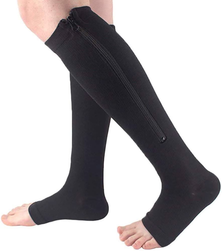 Toefit Bas de Compression avec Fermeture Éclair