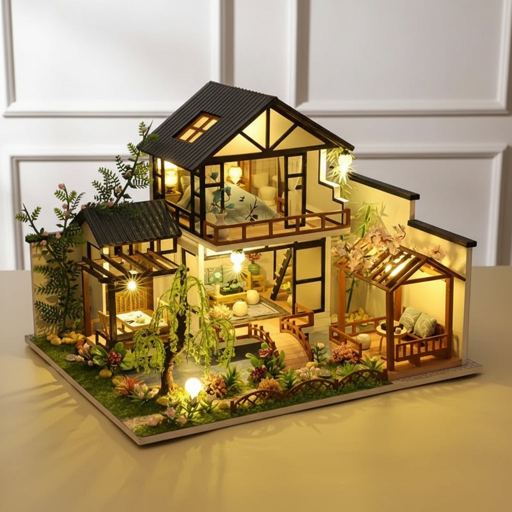 HOBBIX | Kit de Mini Maison en Bois Détail Élevé | Projet Créatif pour Moments Relaxants 0