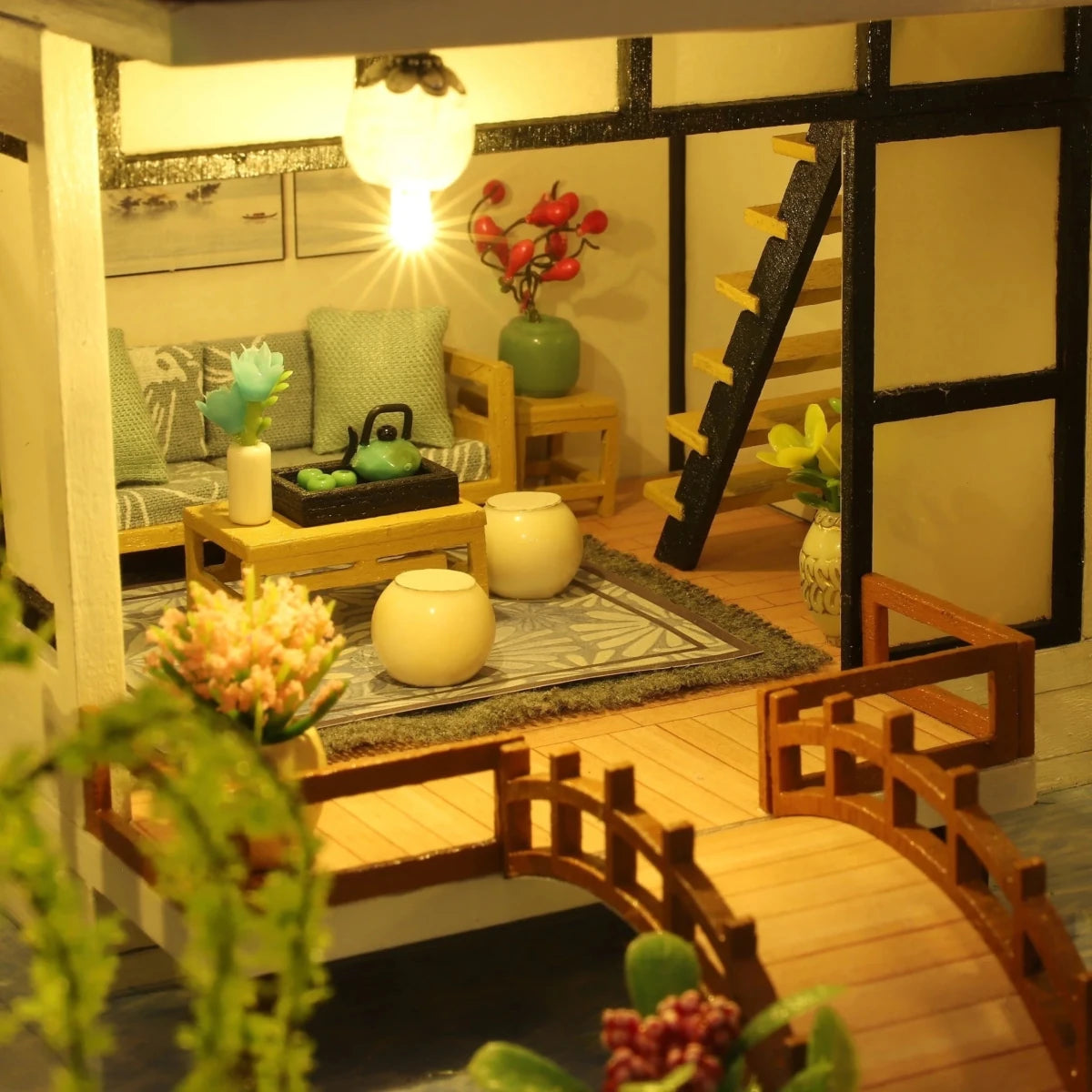 HOBBIX | Kit de Mini Maison en Bois Détail Élevé | Projet Créatif pour Moments Relaxants 6