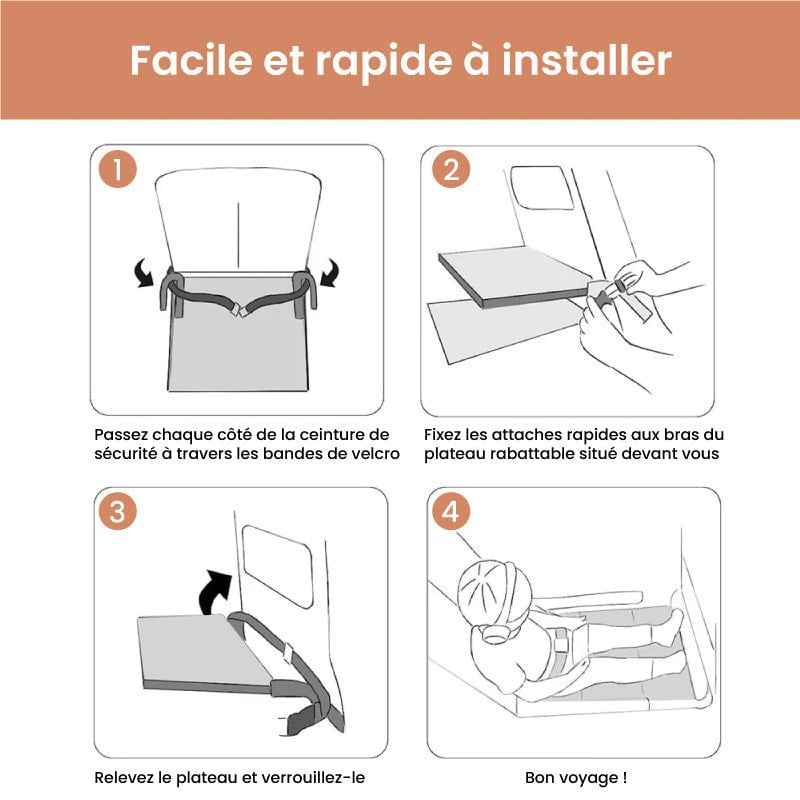 Hamac Bébé Avion avec Ceinture de Sécurité Intégrée | Confort Élégant pour des Voyages en Famille Sereins 8