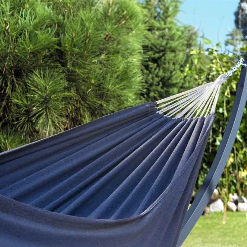 Hamac Double sur Pied en Coton Premium | Élégance et Confort pour Détente à Deux 4