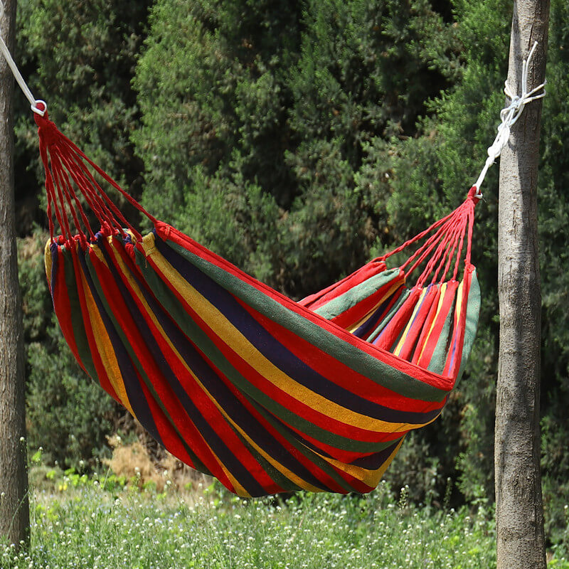 Hamac Suspendu en Coton et Polyester | Confort Luxueux pour Détente en Plein Air à 2 Places 0