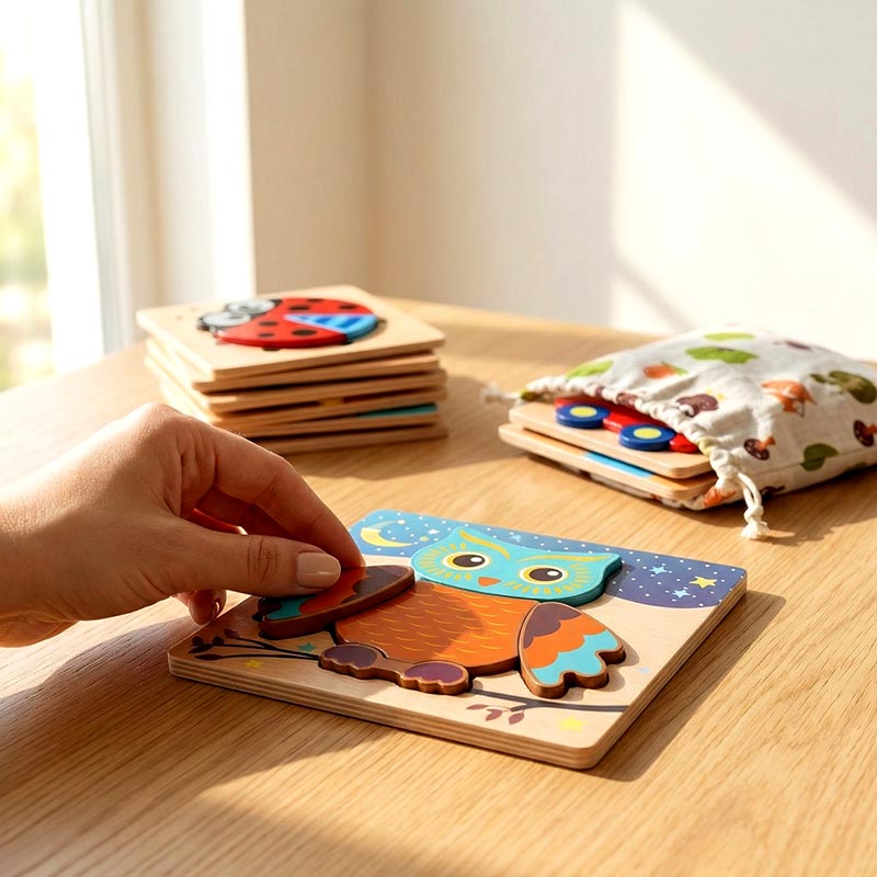 Lot de 6 puzzles en bois pour tout-petits