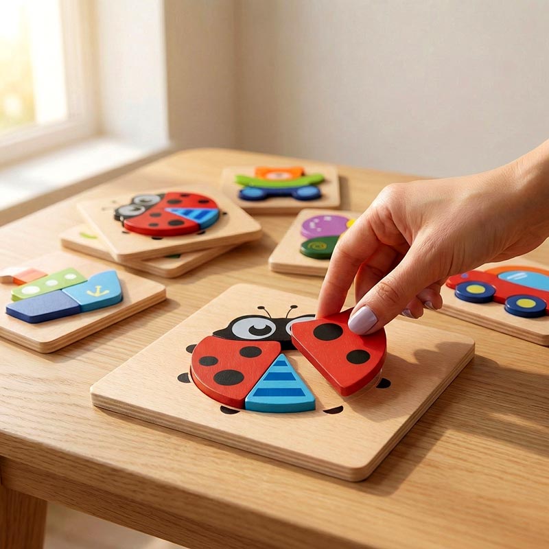 Lot de 6 puzzles en bois pour tout-petits