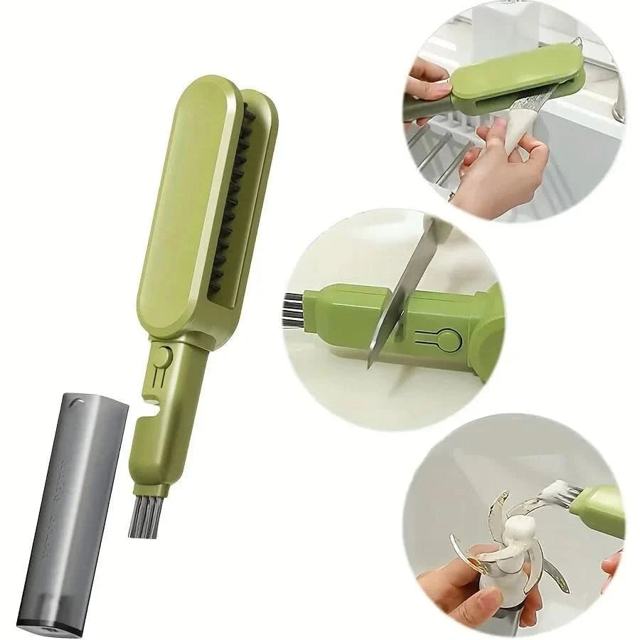 Double-Sided Knife Cleaning Brush with Magnetic Guide