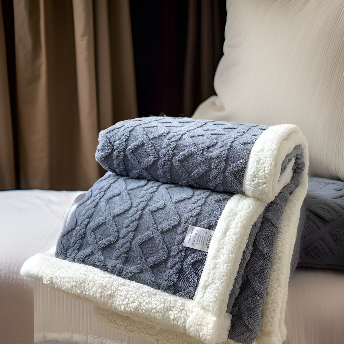 Plaid polaire double face épais et doux