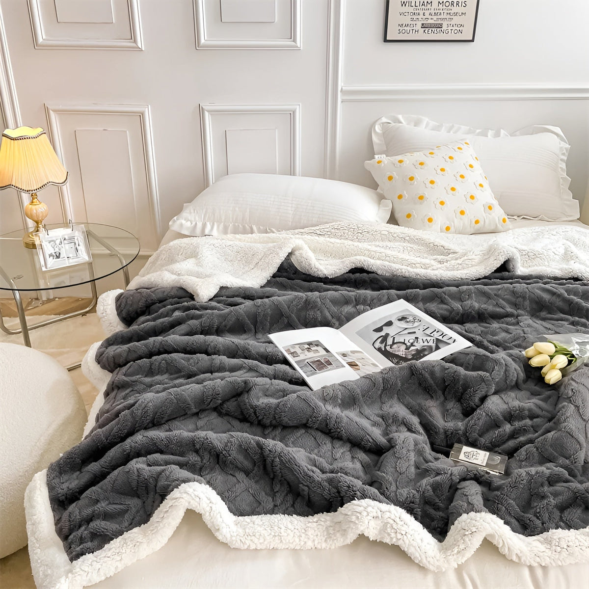 Plaid polaire double face épais et doux