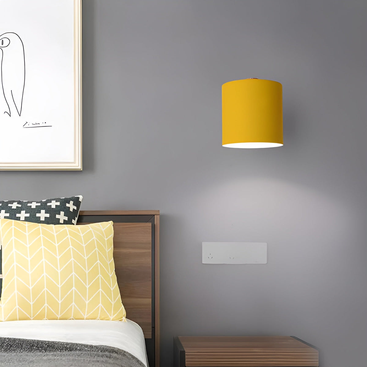 Applique murale orientable pastel, métal et bois