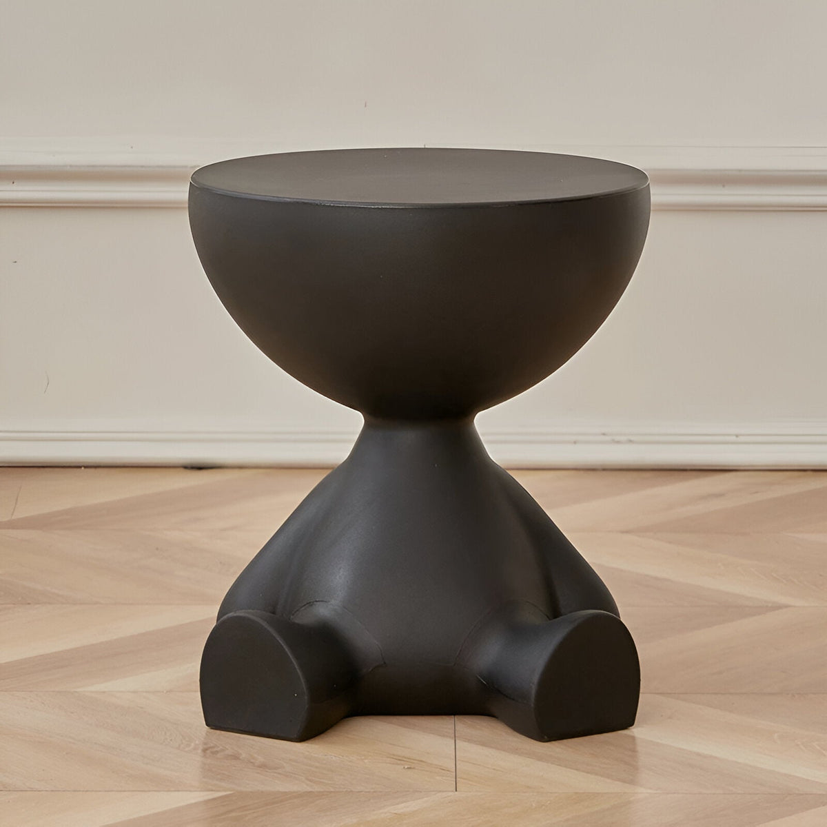 Table Basse Ronde en Plastique au Design Intemporel - Noir