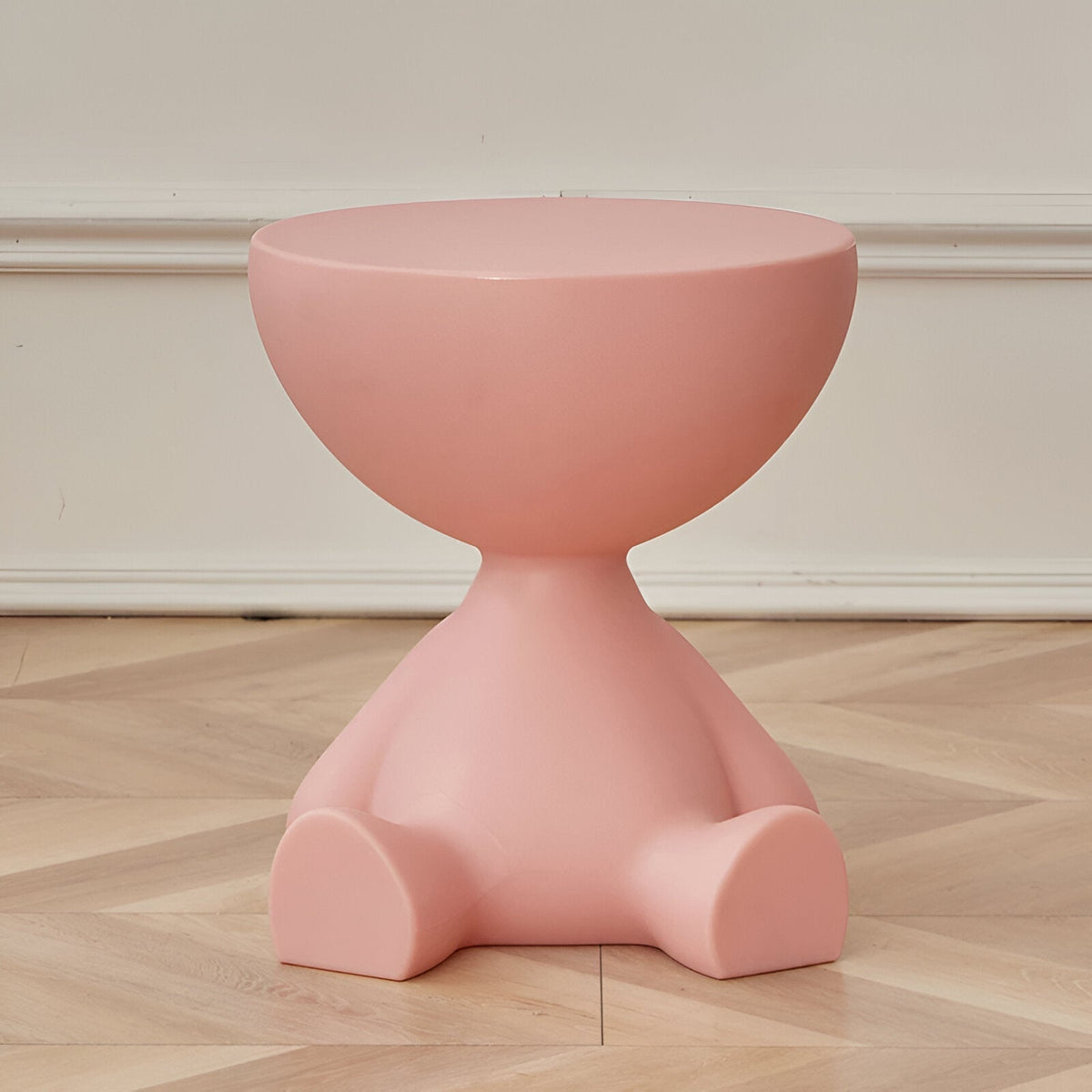 Table Basse Ronde en Plastique au Design Intemporel - Rose