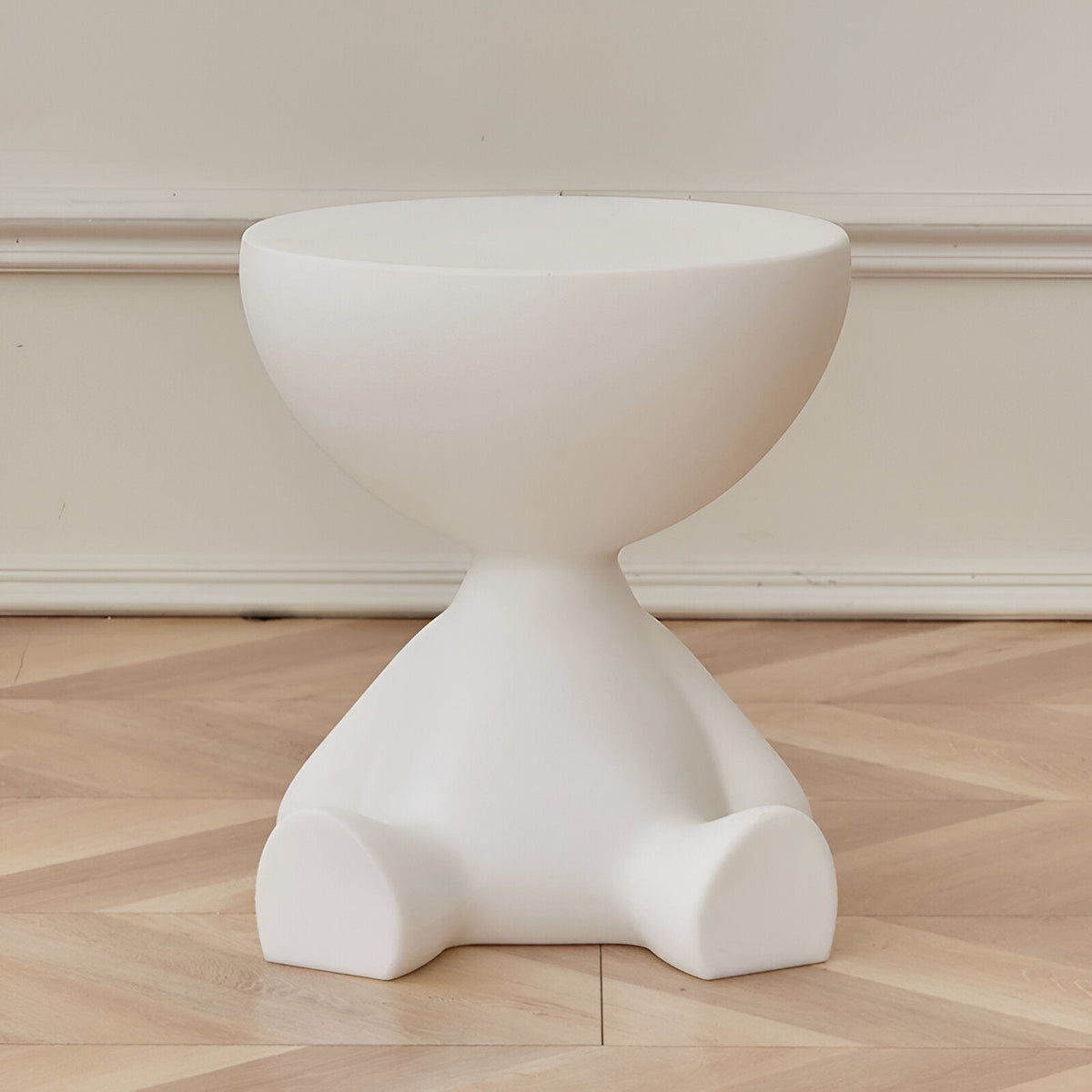Table Basse Ronde en Plastique au Design Intemporel - Blanc