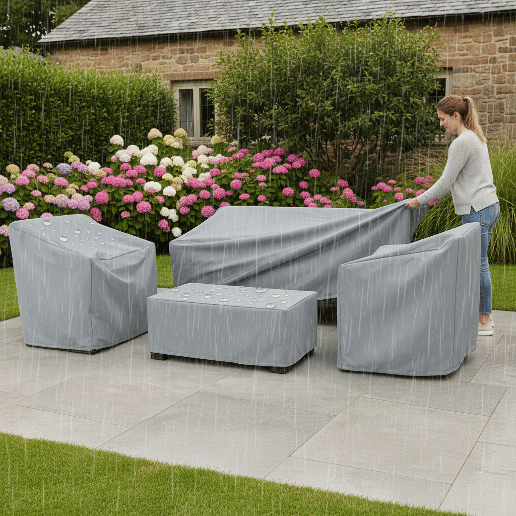 Housse de Protection Salon de Jardin en Polyester Hydrofuge | Élégance et Durabilité pour Extérieur 3