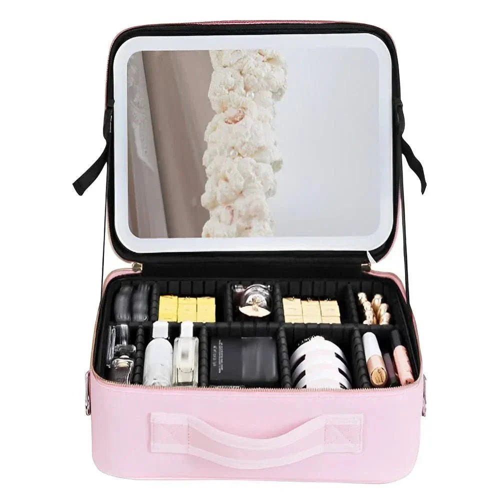 Pressmat Trousse Maquillage Portable Miroir LED