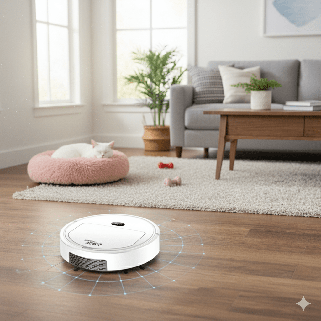 Robot aspirateur intelligent ultra silencieux HEPA