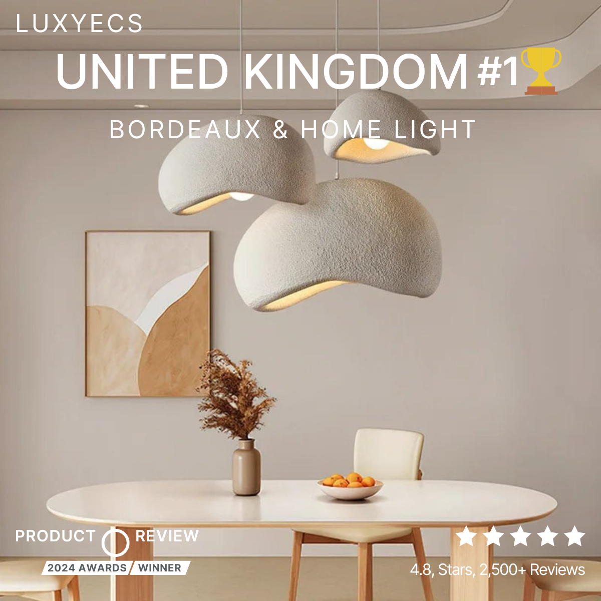 Modern Dimmable Pendant Light, E27 Socket