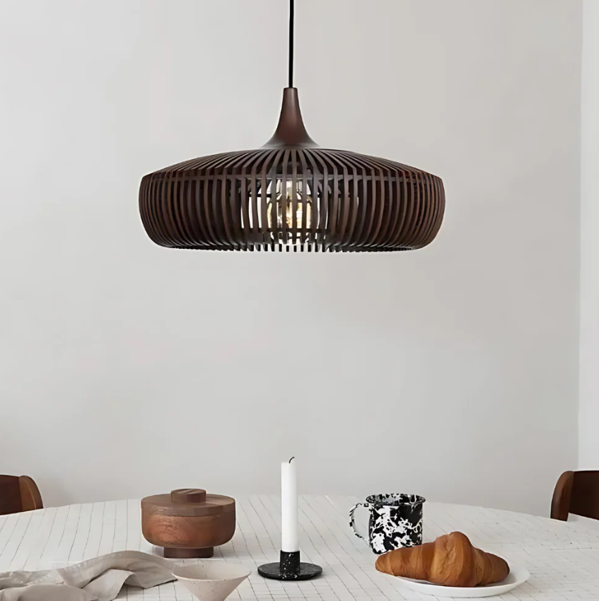 Japandi Solid Wood Pendant Light, 43 cm, E26/E27