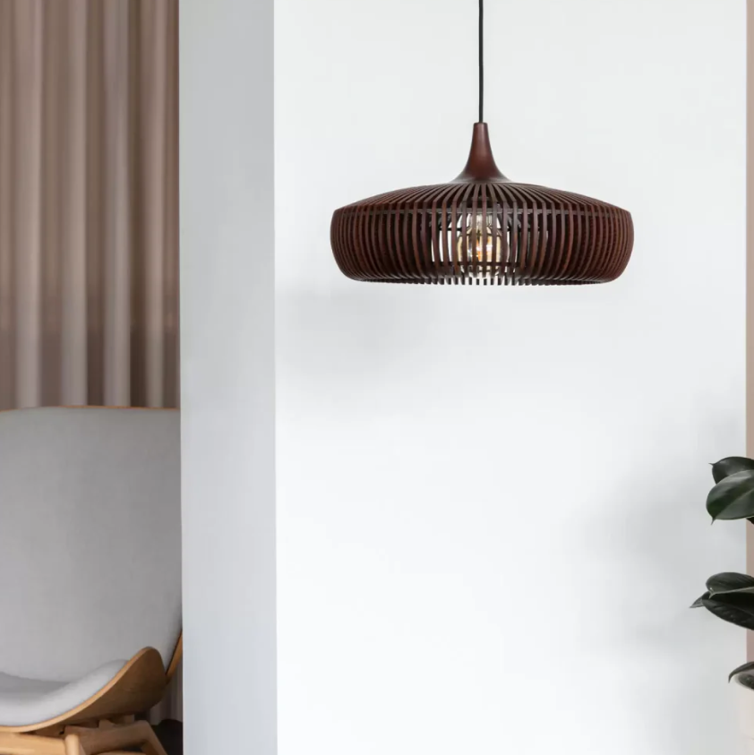 Japandi Solid Wood Pendant Light, 43 cm, E26/E27