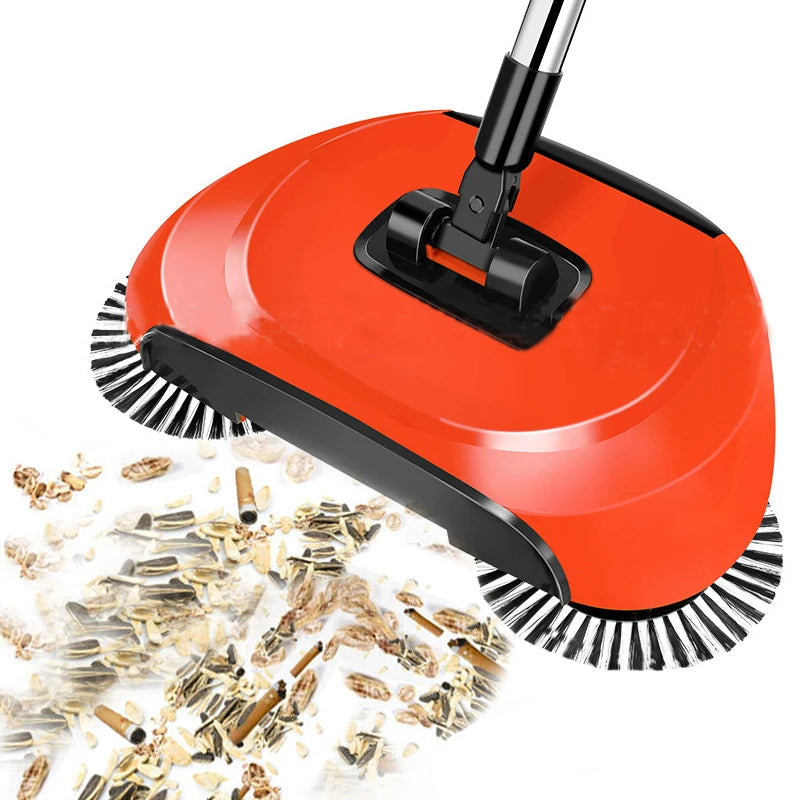 Balai 2-en-1 manuel avec brosse rotative