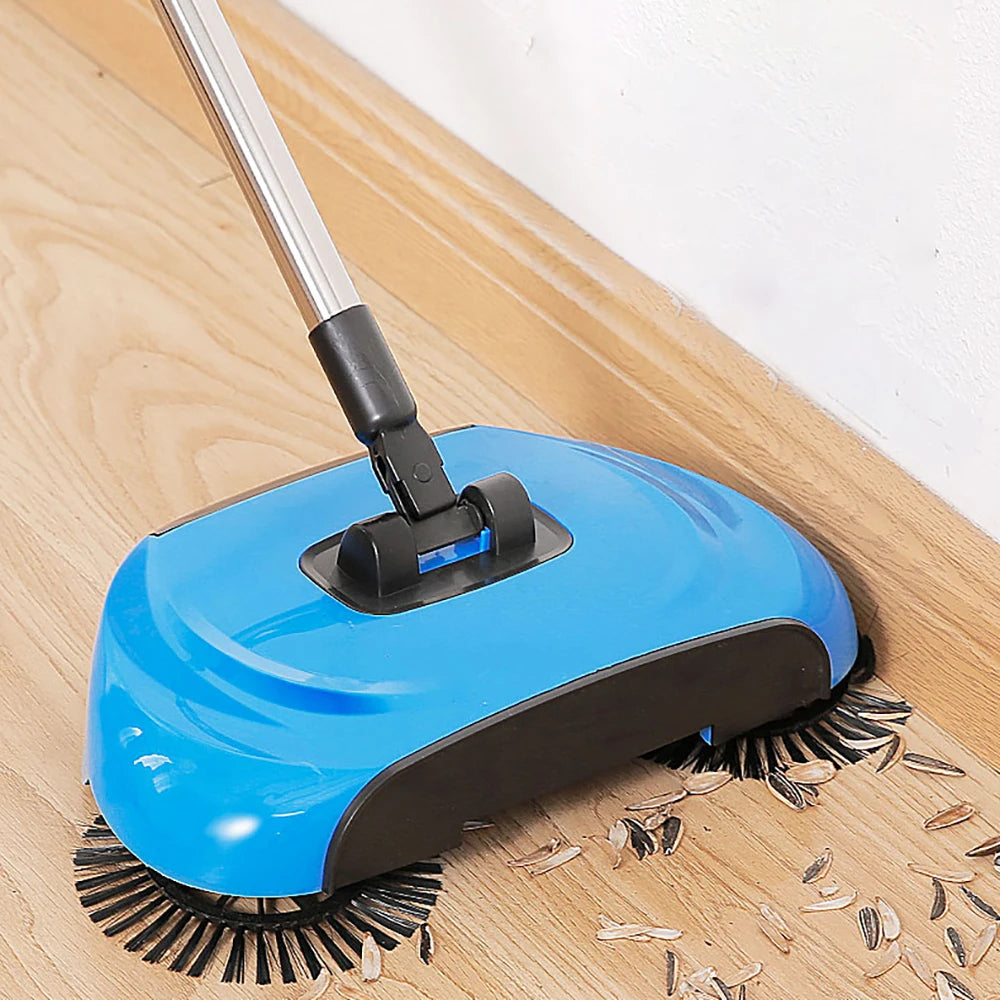 Balai 2-en-1 manuel avec brosse rotative