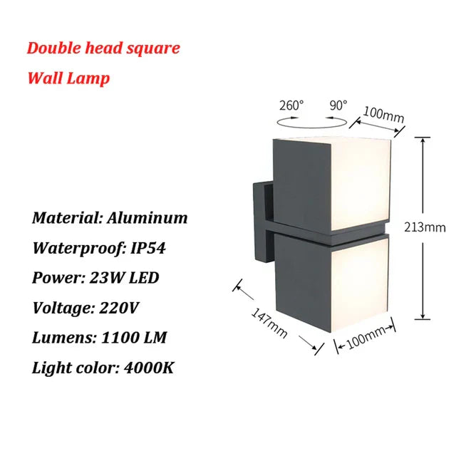 Lampe Extérieure LED AquaShield en Aluminium | Éclairage Élégant et Résistant aux Intempéries pour un Espace Extérieur Chic 7