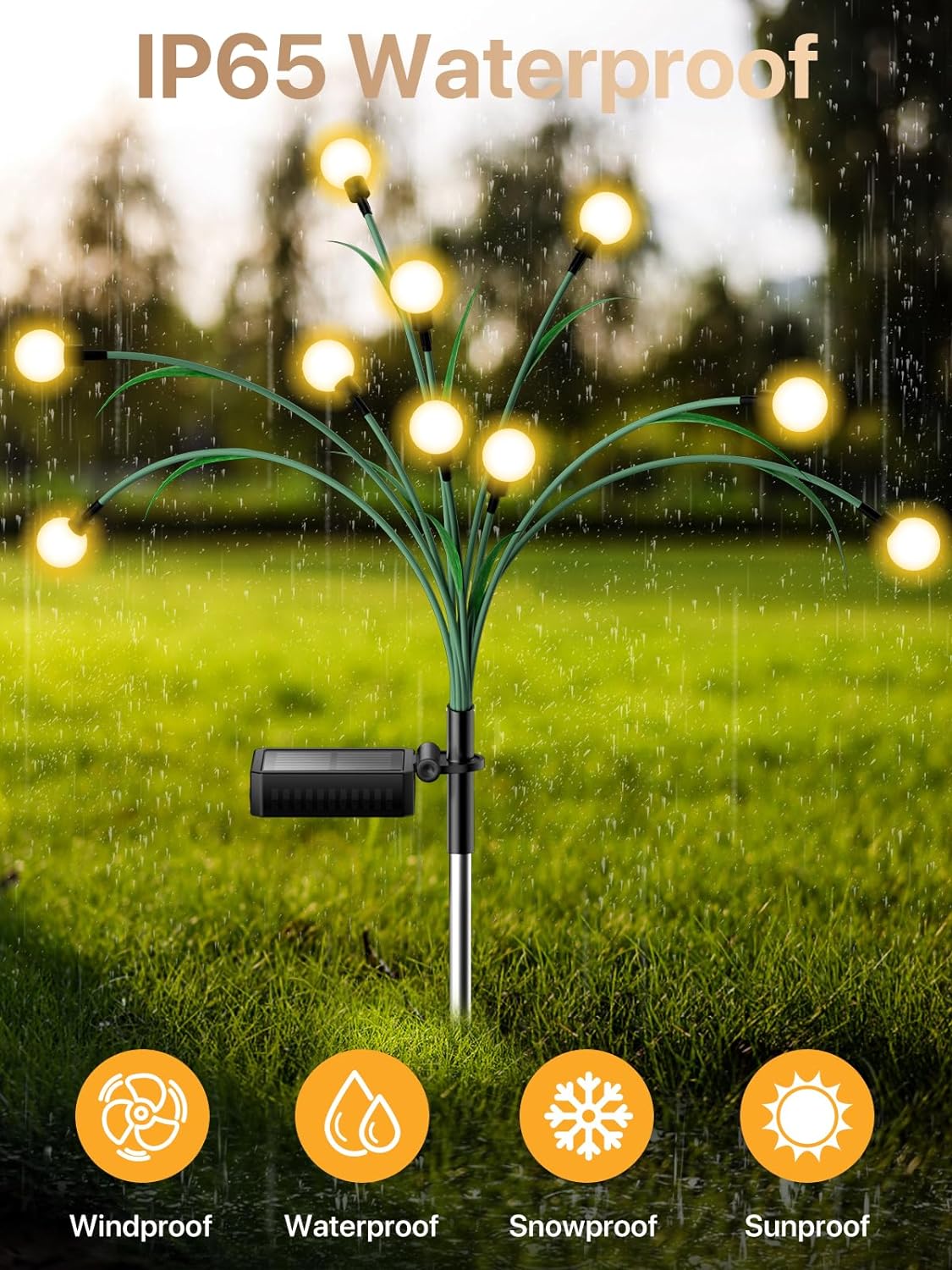 Lampe Solaire Jardin en PVC | Éclairage Extérieur Solaire Étanche pour Ambiance Enchantée 4