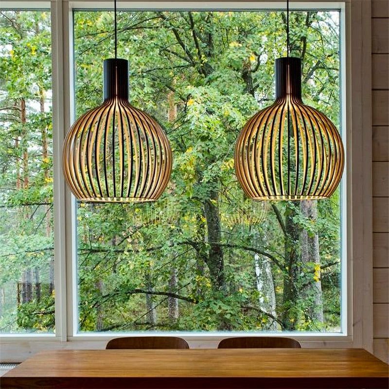 Lampe Suspendue : Élégance Naturelle en Lumière – Bois Artisanale 9