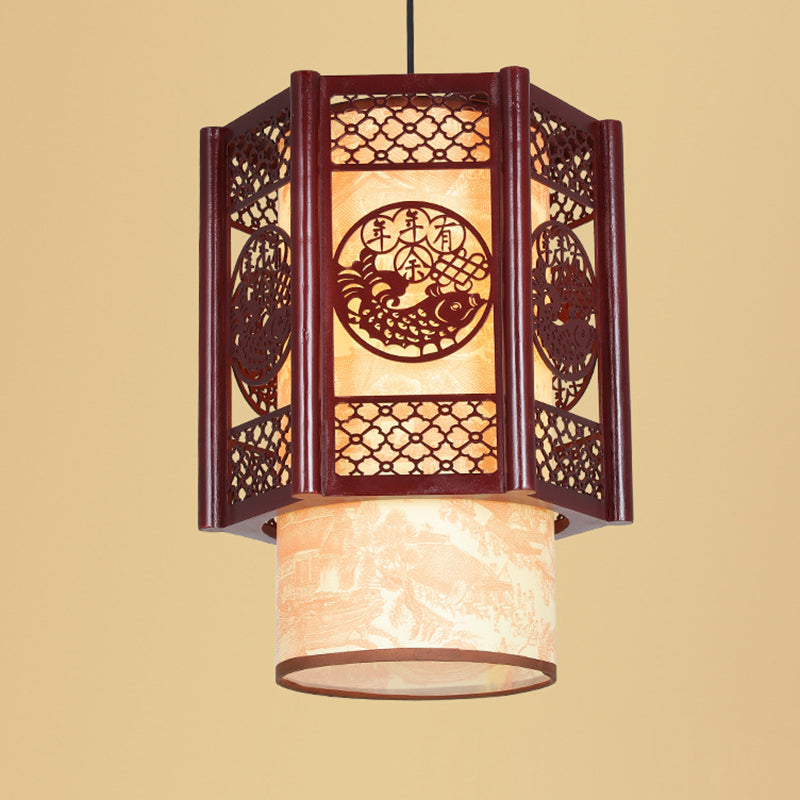 Lampe Suspendue : Élégance Naturelle en Lumière – Design Sculpté en Bois 0
