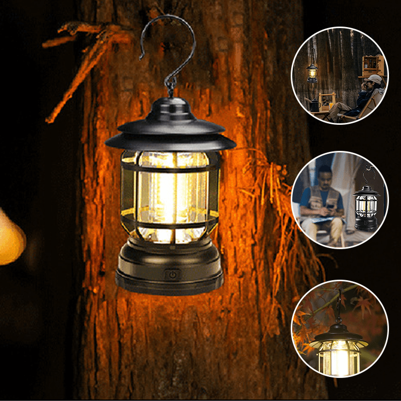 Lampe de Camping Rétro en Métal | Éclairage Chaleureux et Pratique pour vos Aventures Extérieures 2