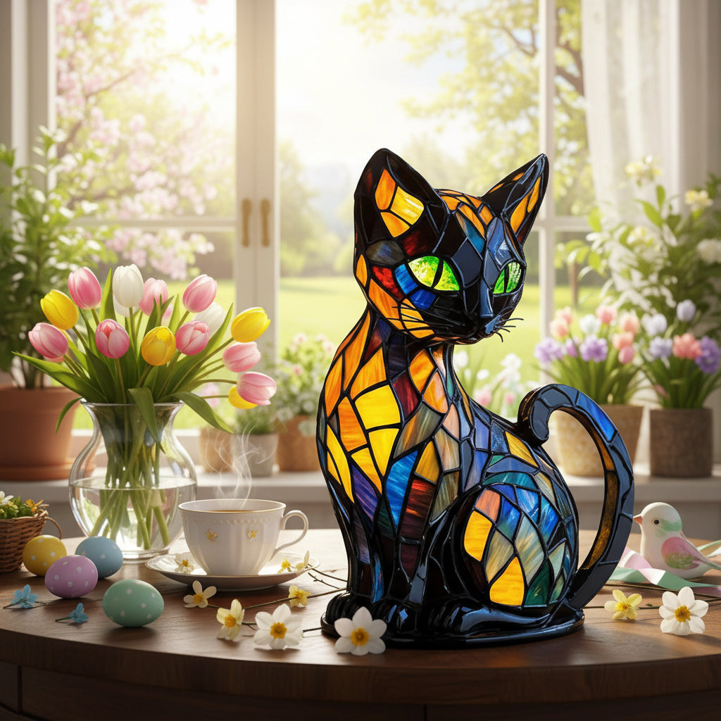 Lampe de Table : Élégance Naturelle en Lumière – Vitrail Artistique 1