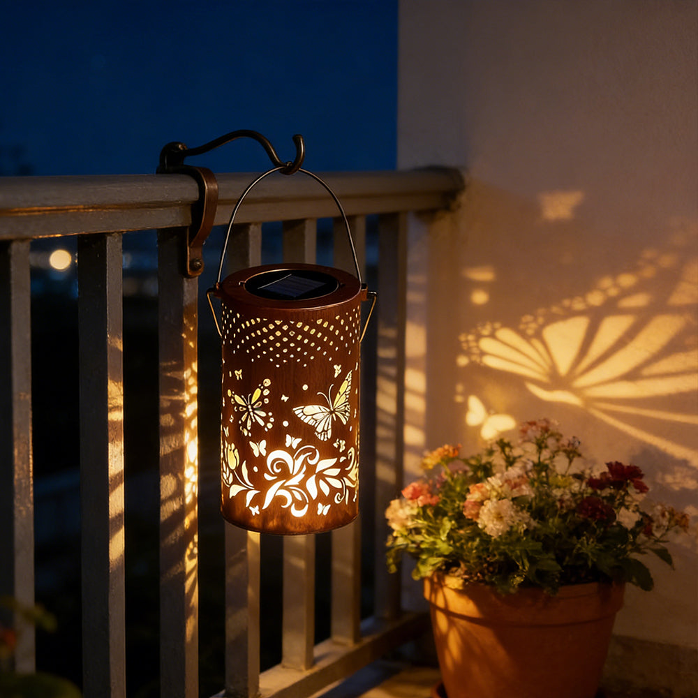 Lanterne Solaire en Fer avec Motif Arbre | Éclairage Élégant et Enchanteur pour un Jardin Magique 7