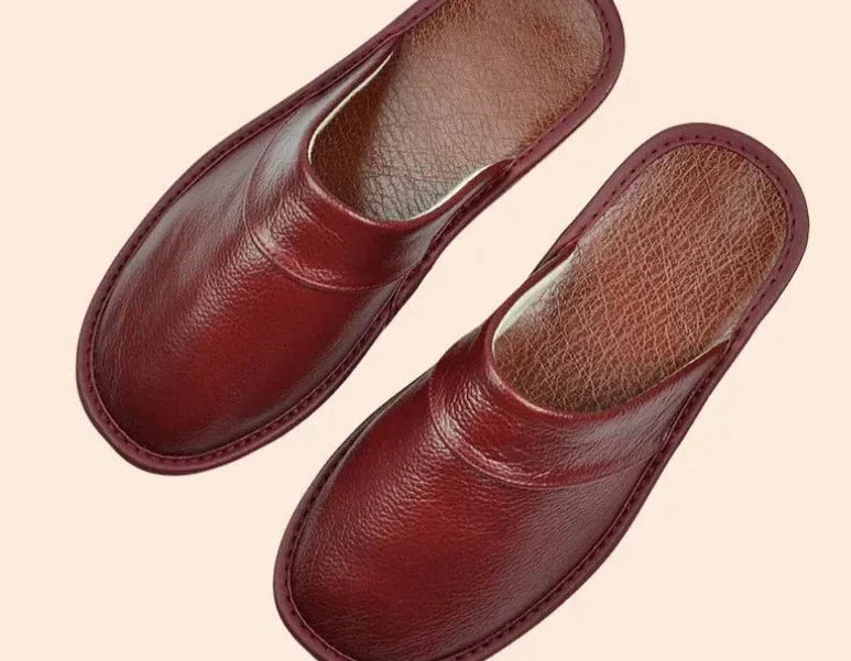 Pantoufles en cuir pour homme, légères