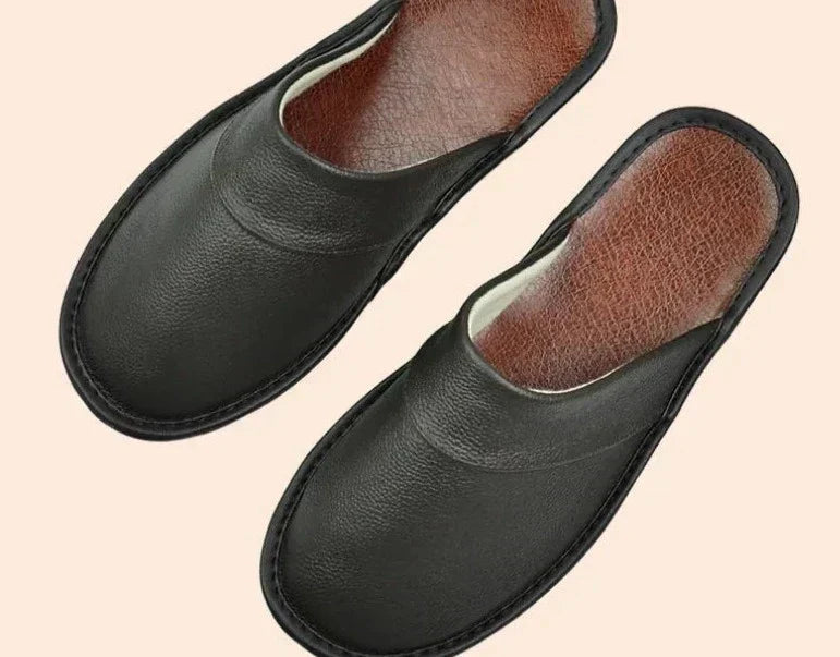 Pantoufles en cuir pour homme, légères
