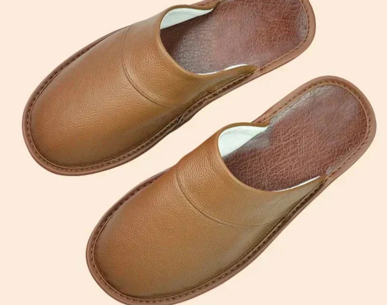 Pantoufles en cuir pour homme, légères