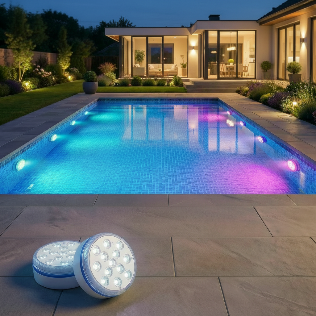 Lumière Piscine LED Submersible avec Télécommande | Éclairage RGB Élégant pour une Ambiance Luxueuse 0
