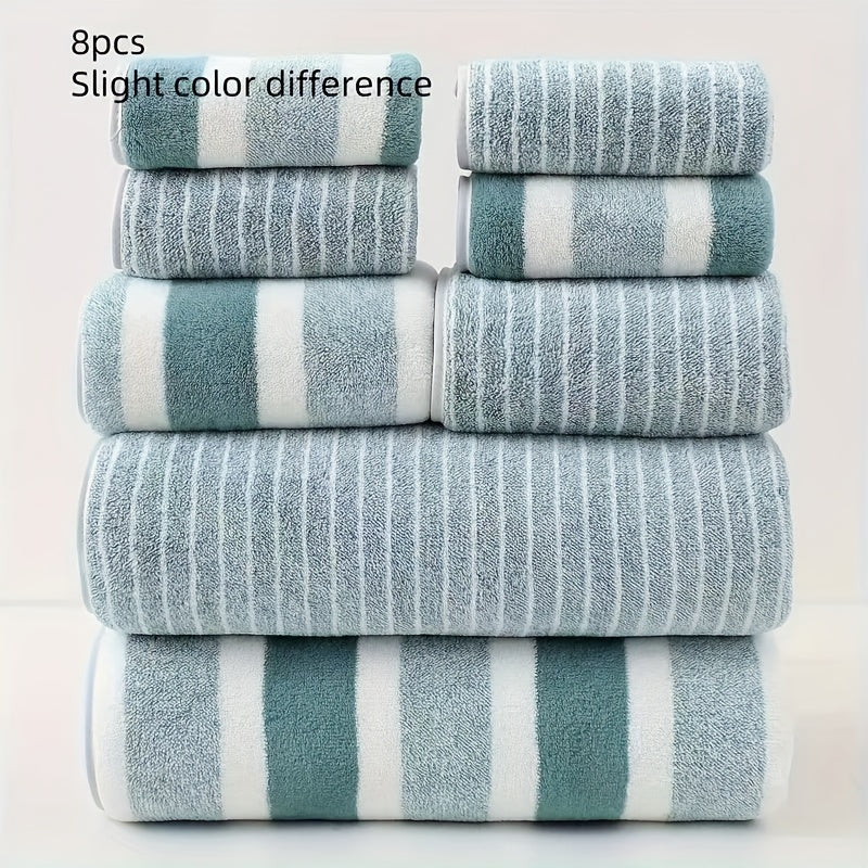 Plush Microfibre Bath Towel Set, 8 Pieces