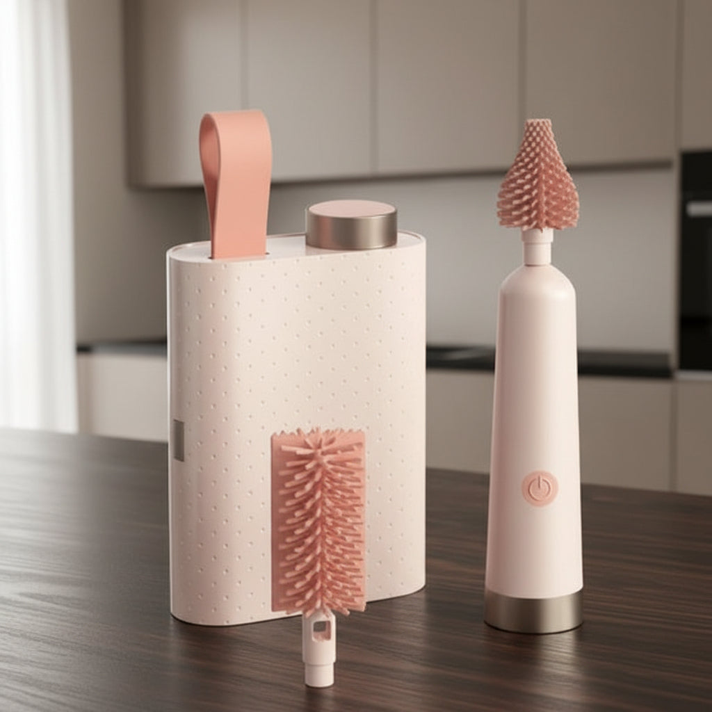 Maison Elmora | Brosse de Nettoyage Écologique pour Biberons avec Poils Doux | Solution Pratique pour un Entretien Sain 0